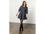 Robe midi à carreaux MARINE