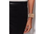 Pantalon 7/8 cigarette uni NOIR Femme